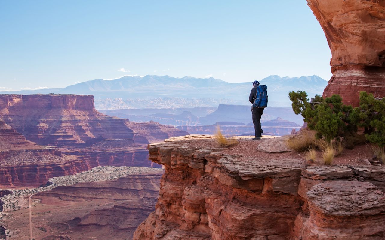 Hiker in Canyonlands National Park.