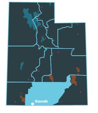 Utah's Grand Staircase-Escalante Region Map - Kanab 