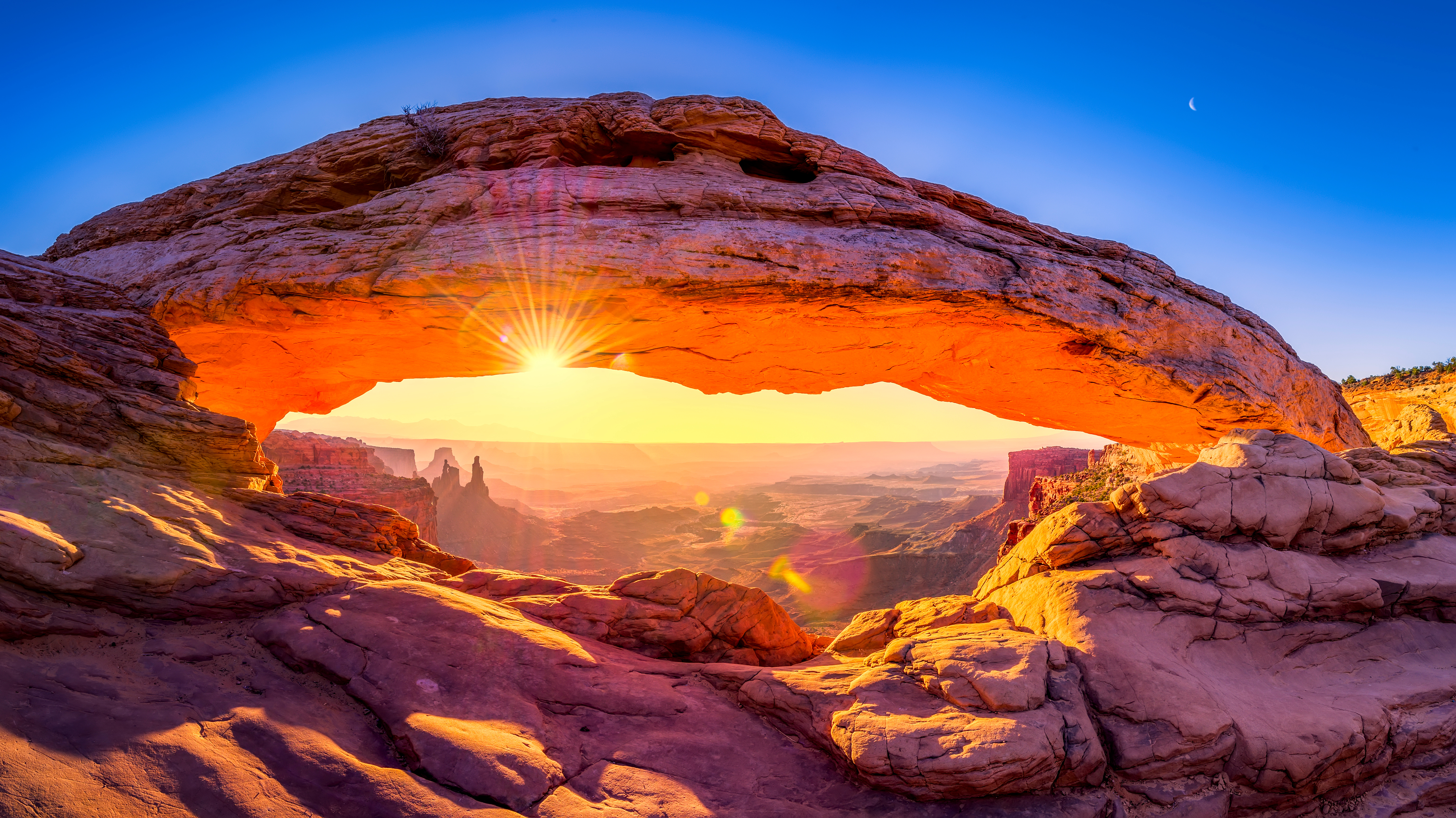 Mesa Arch is a popular hike in Canyonlands National Park. 