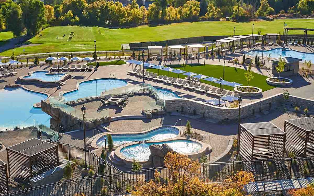 Take a swim in their heated pools.