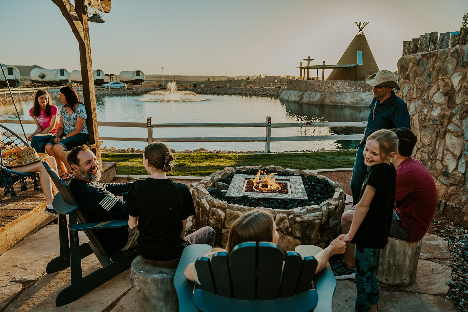 Each teepee site has an outdoor fire pit. Sit back and relax!