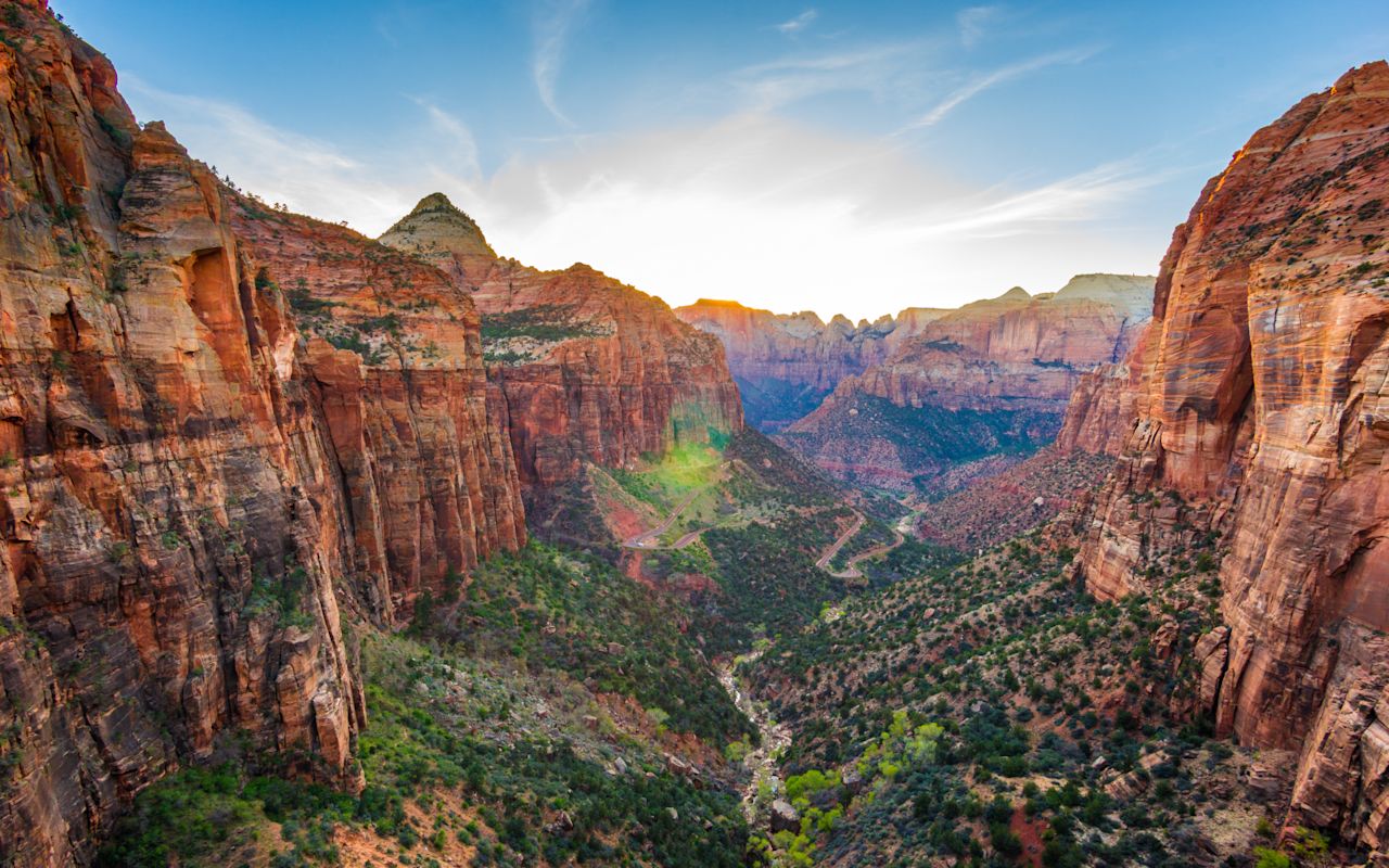 Zion National Park - View from the Zion Canyon Overlook Trail in Zion National Park