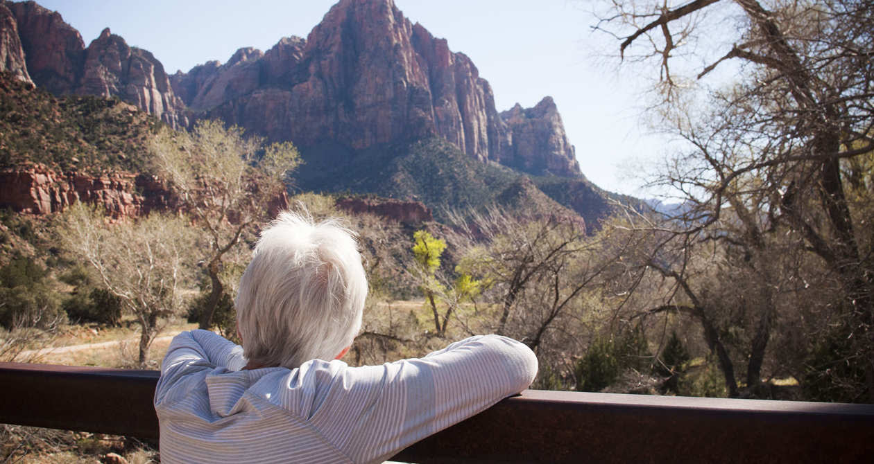 The Watchman from the Pa'rus Trail in Zion National Park - <a href="https://www.utah.com/destinations/national-parks/zion-national-park/things-to-do/hiking/parus-trail/" target="_self" tabindex="-1" data-click-tracking-event-listener-assigned="false">View of The Watchman from the Pa'rus Trail in Zion National Park</a>