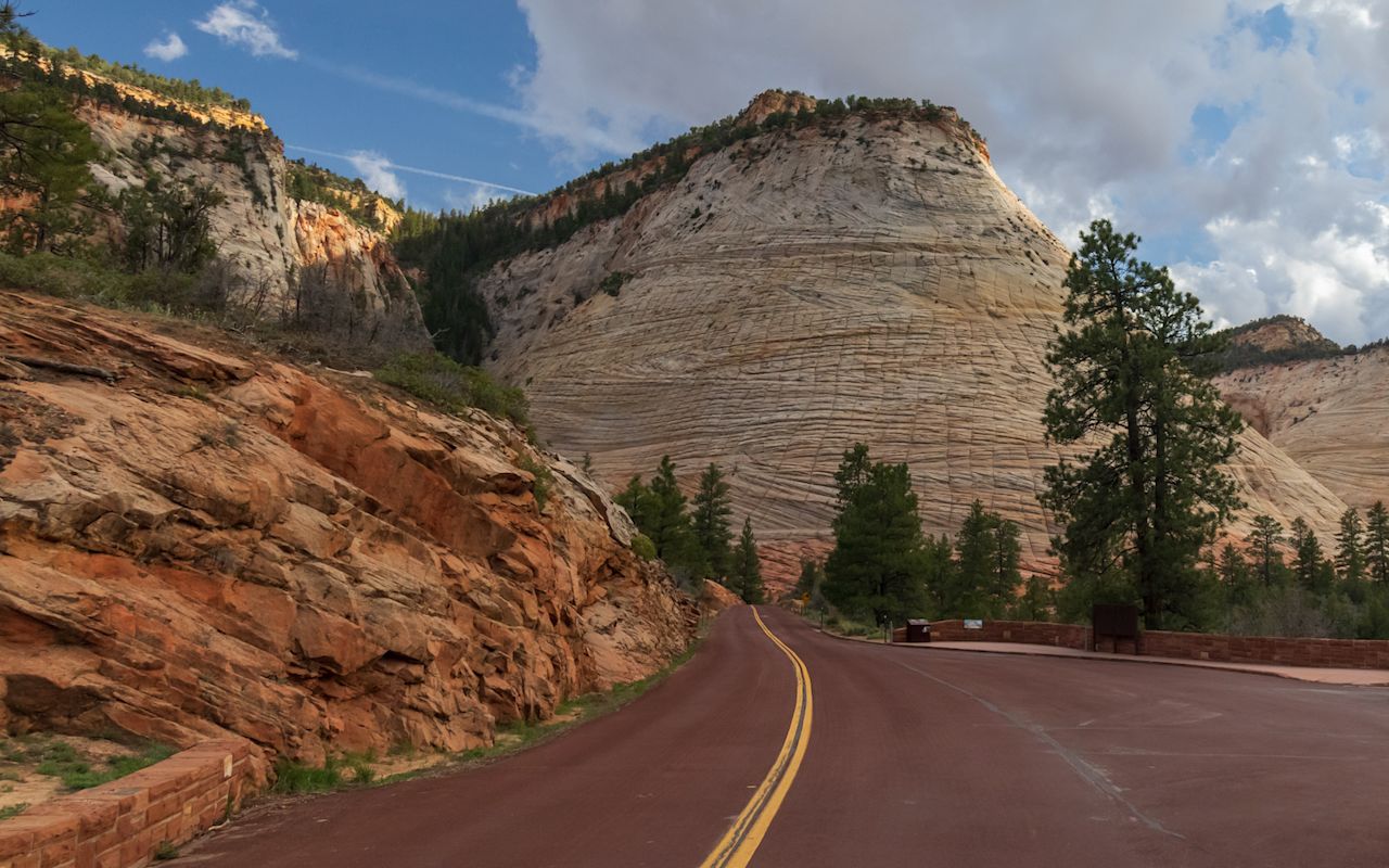 Checkerboard Mesa | Photo Gallery | 0 - Checkerboard Mesa is an iconic and unique rock formation in Zion National Park.