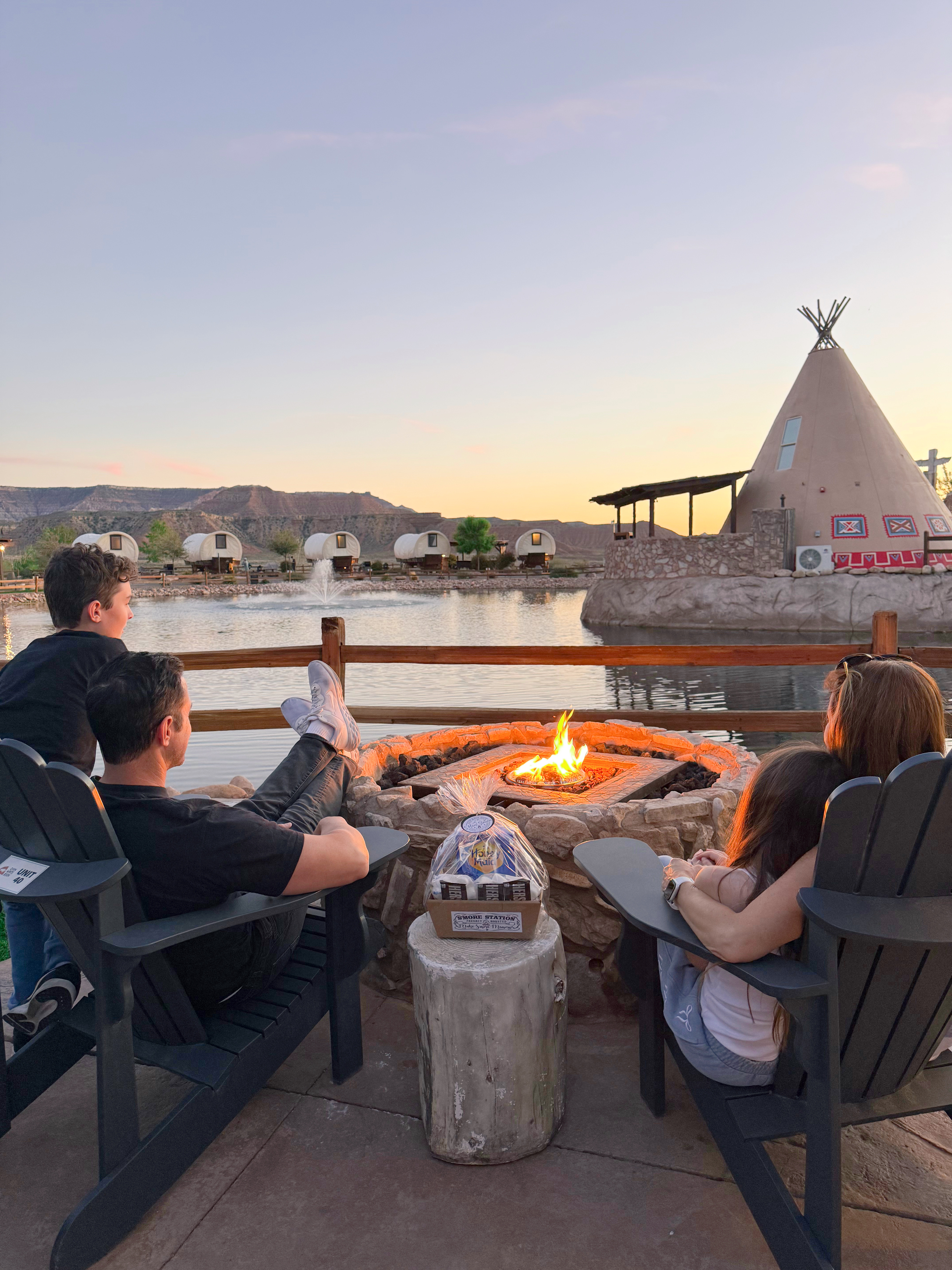 Each teepee site has an outdoor fire pit. Sit back and relax!