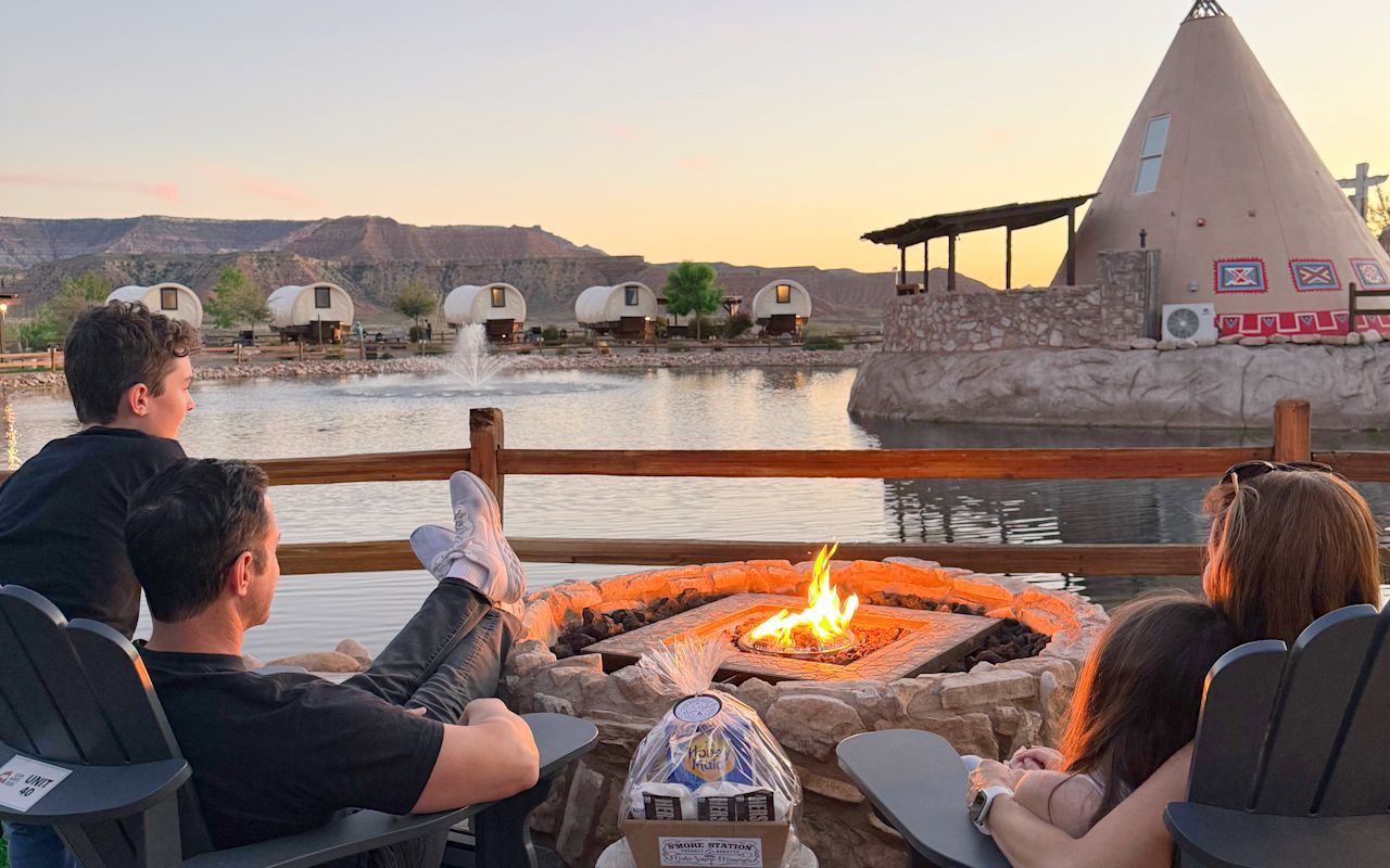 Each teepee site has an outdoor fire pit. Sit back and relax!