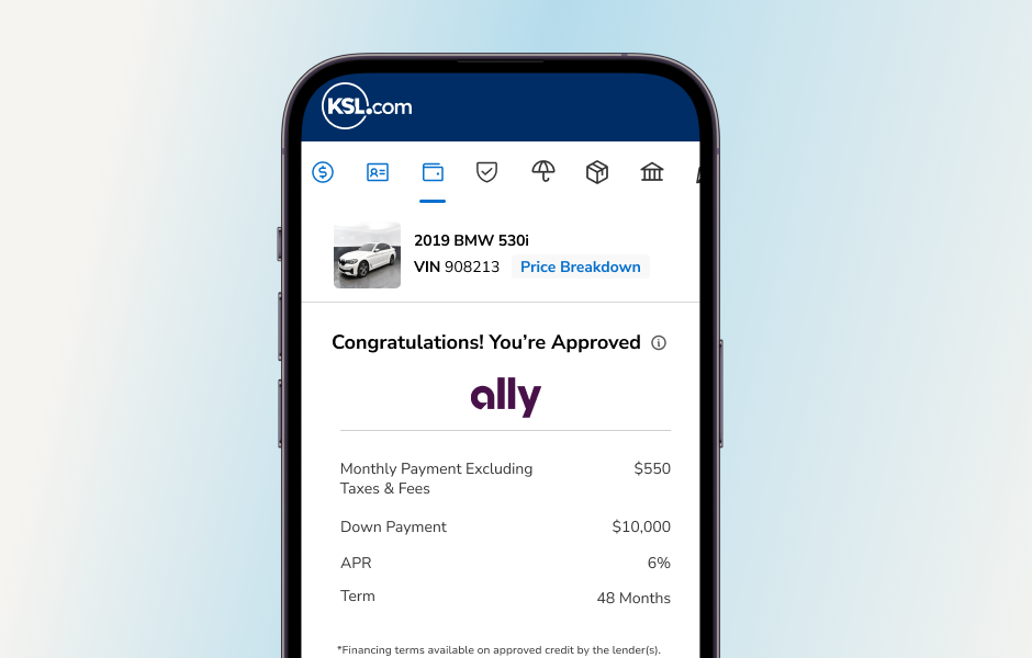 Sign up for financing