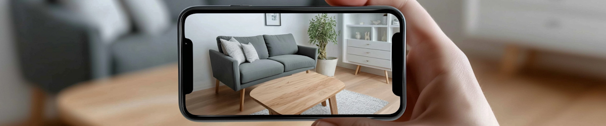 Someone taking a picture on their couch to sell online.