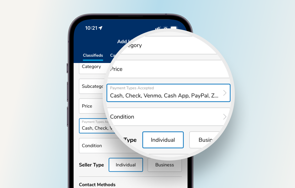 Include your accepted payment types on each KSL Classifieds listing