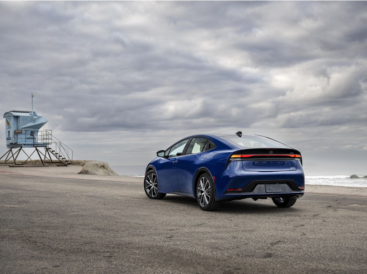 2023 Toyota Prius Limited on a beach