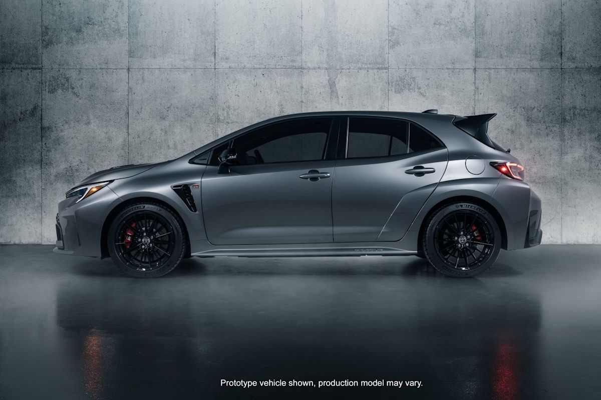 side profile of 2023 gr corolla