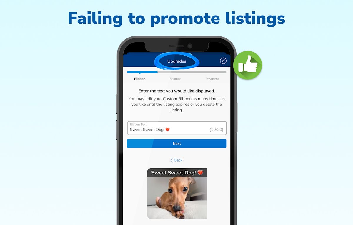 Graphic 8 - Failing to promote listings
