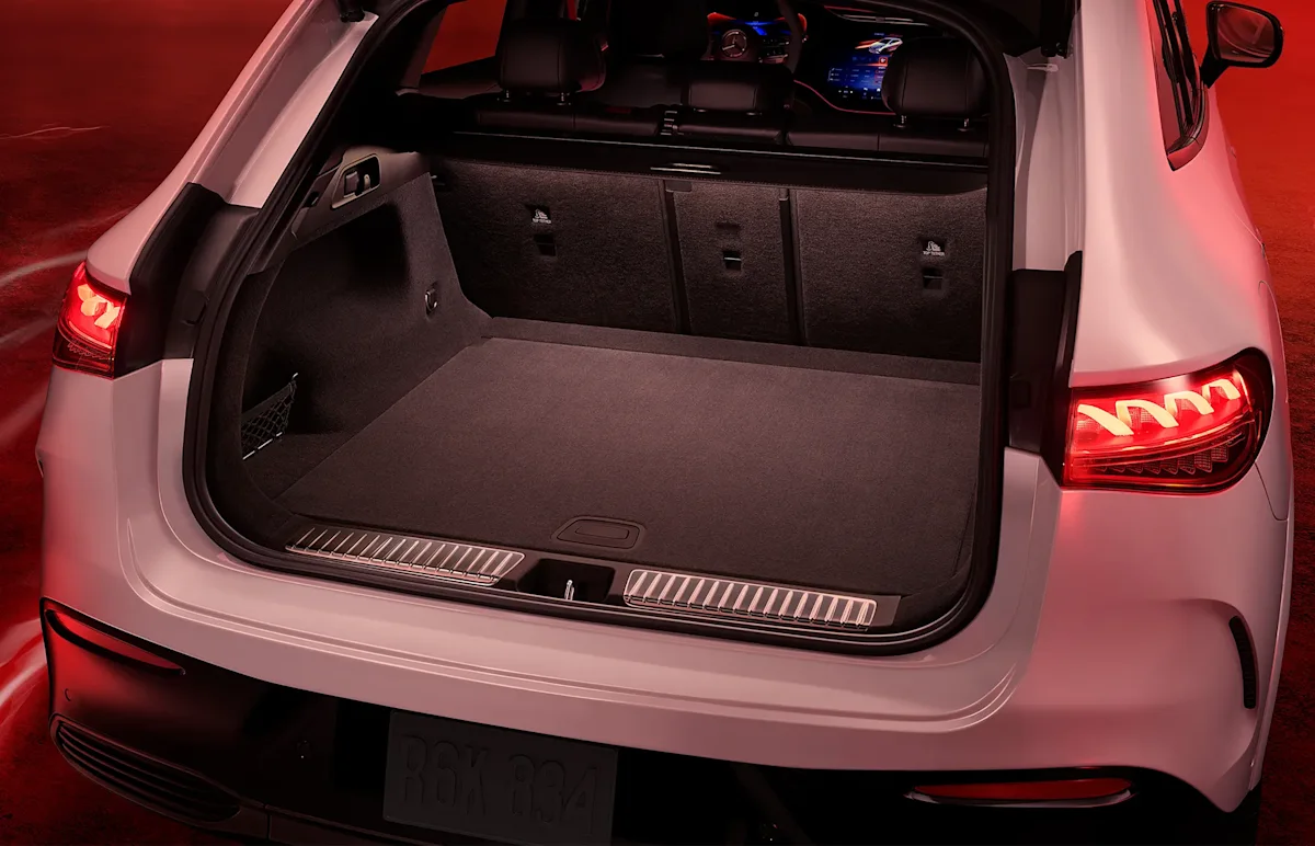 The 2024 AMG EQE has an extra spacious trunk.