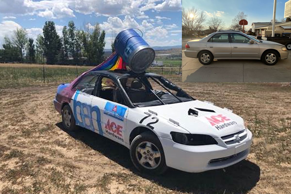 This car was sponsored by Ace Hardware in the Fairview Demolition Derby.