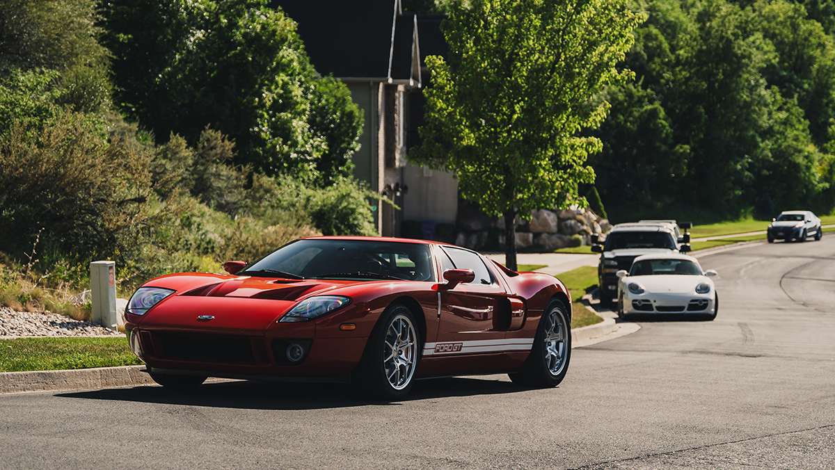 This Ford GT has a supercharged V8 in the back, a manual transmission, and almost no safety features; the first-generation Ford GT is already a modern classic.