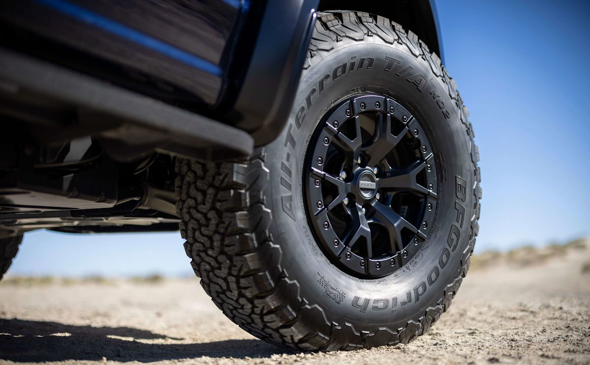 The "claws," or tires, of the 2023 F-150 Raptor R