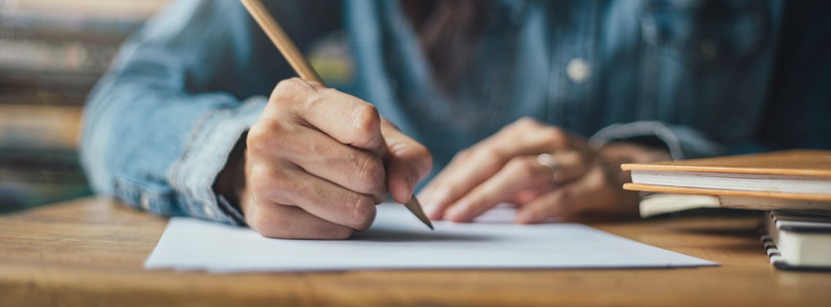 Someone taking a paper personality test