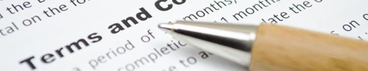 Terms and conditions on a generic piece of paper. 