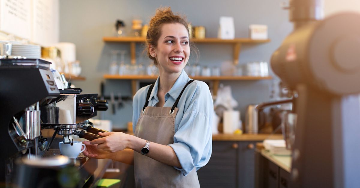 female working job coffee