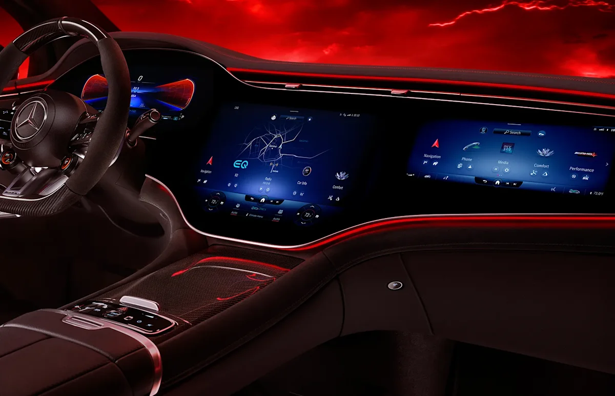 2024-AMG-EQE-SUV dash with center display and passenger dashboard is the epitome of luxury and class.