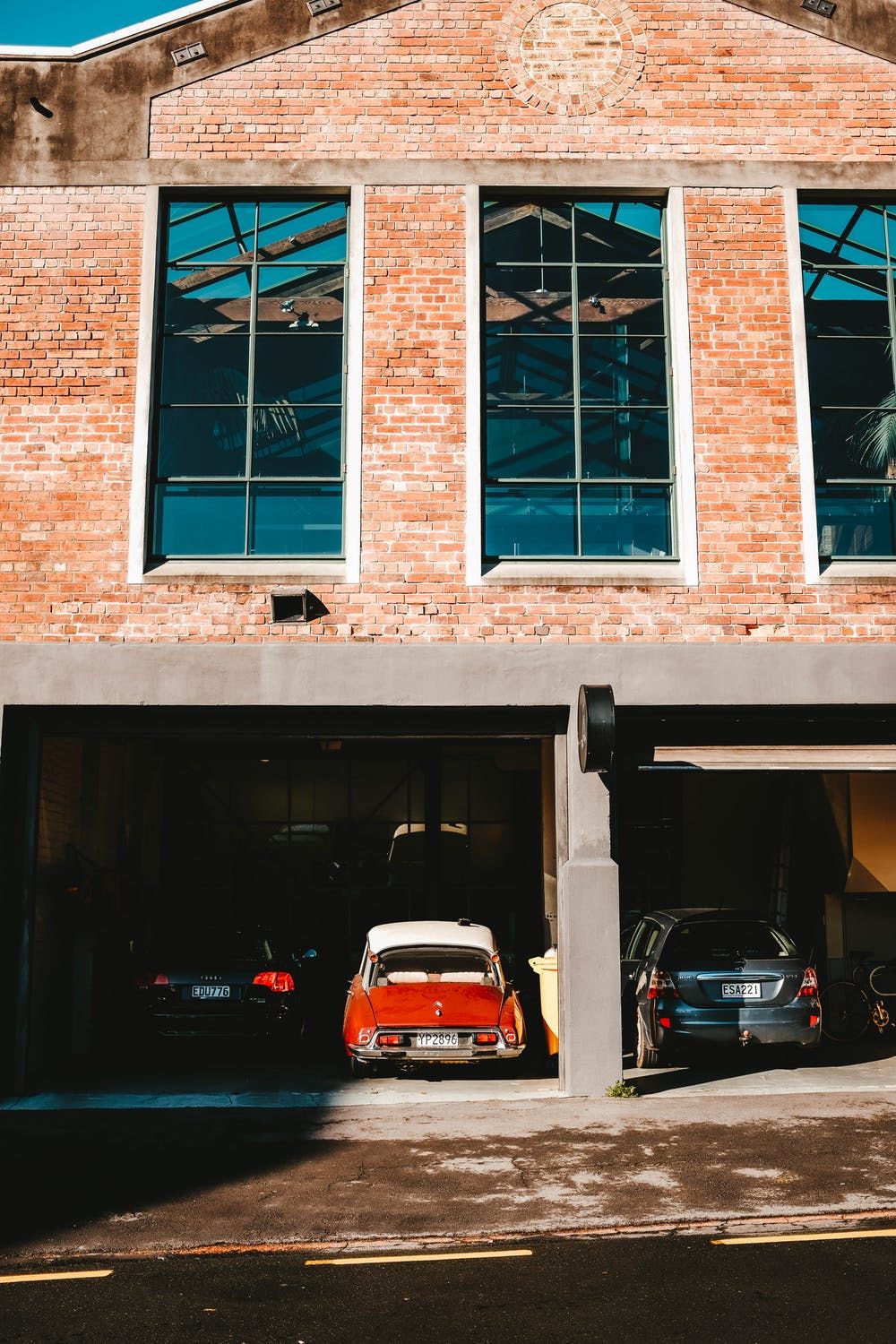 cars parked in a garage